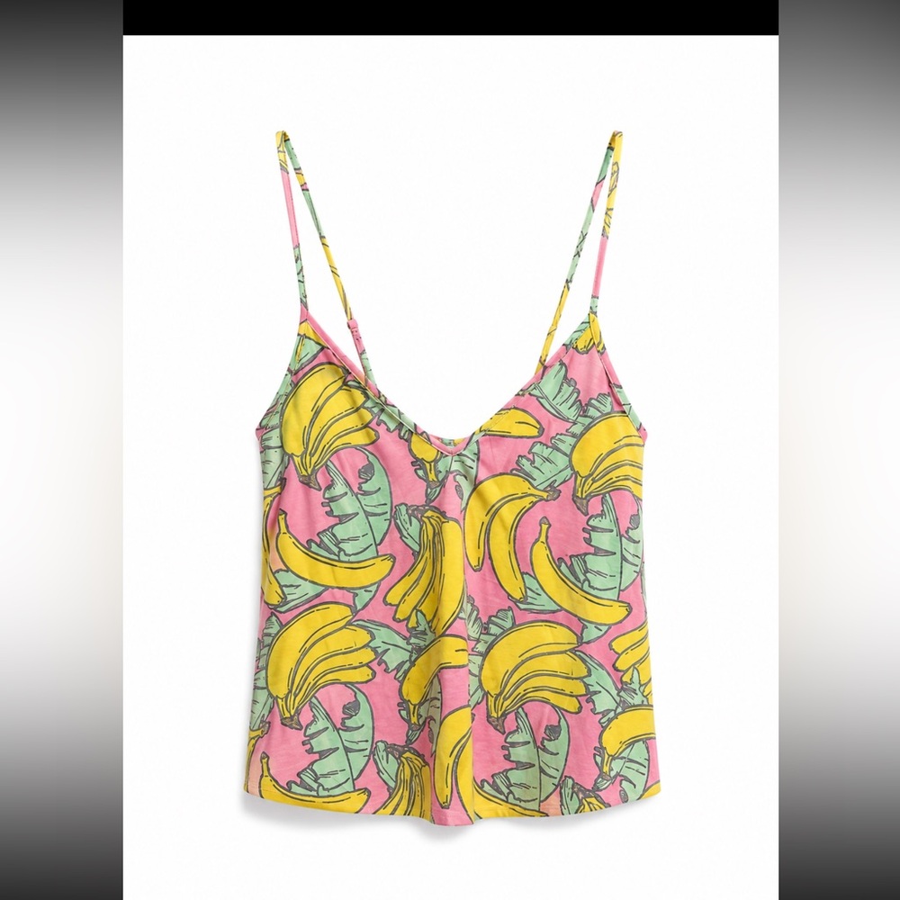 Wildfox swim size S banana swim tank NWT pink, yellow, green women’s